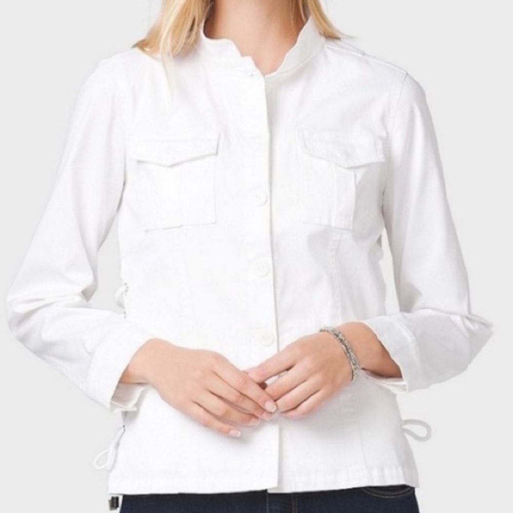 WESTPORT Women White Tie Side Jacket | XS